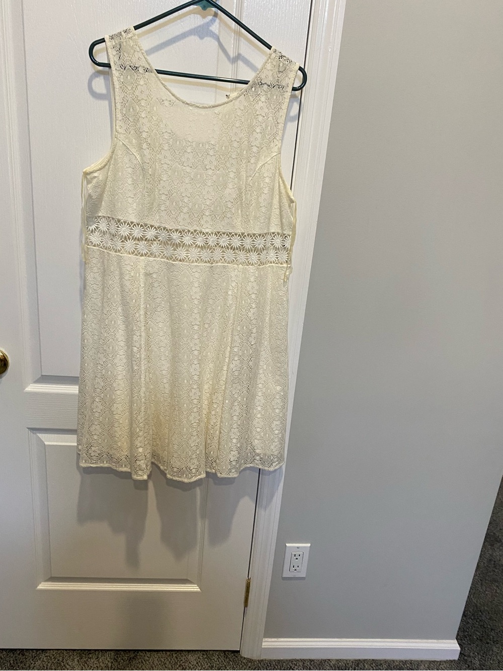 Adam Levine Collection Cream Lace Tank Dress
